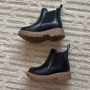 Old Navy Black and Tan Chelsea Baby Boots